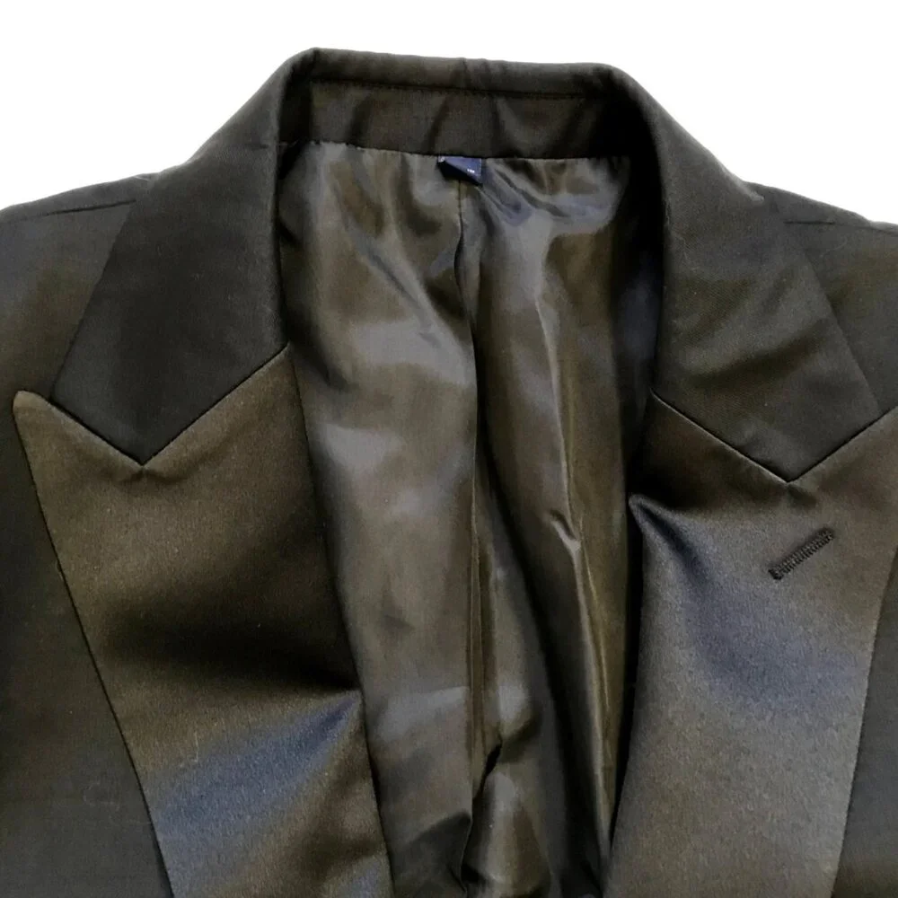 NWT JCREW Thompson Tuxedo Peal Lapel Jacket Mens 38 S Black Wool Slim Fit AZ235